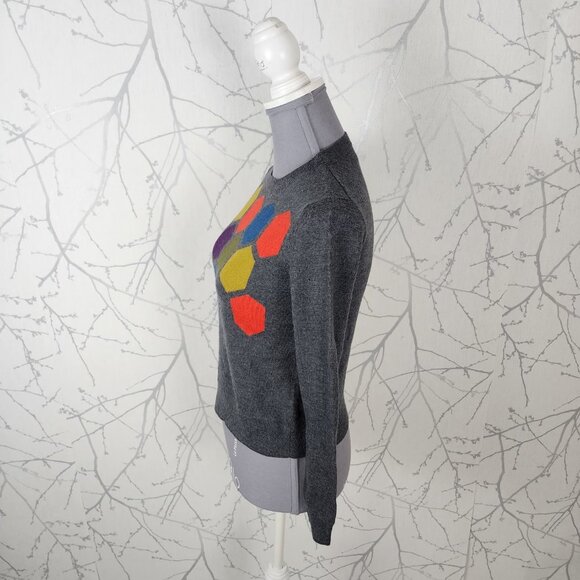 Trina Turk Colorful Honeycomb 100% Merino Wool Crewneck Sweater - Picture 4 of 7